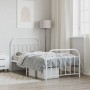 White metal bed frame with headboard and footboard 100x190 cm by vidaXL, Beds and slatted bases - Ref: Foro24-353696, Price: ...