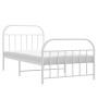 White metal bed frame with headboard and footboard 100x190 cm by vidaXL, Beds and slatted bases - Ref: Foro24-353696, Price: ...