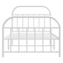 White metal bed frame with headboard and footboard 100x190 cm by vidaXL, Beds and slatted bases - Ref: Foro24-353696, Price: ...