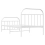 White metal bed frame with headboard and footboard 100x190 cm by vidaXL, Beds and slatted bases - Ref: Foro24-353696, Price: ...