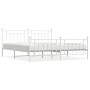 Estructura cama metal con cabecero y estribo blanco 200x200 cm de vidaXL, Camas y somieres - Ref: Foro24-353611, Precio: 151,...