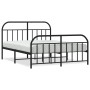 Estructura de cama cabecero y estribo metal negro 160x200 cm de vidaXL, Camas y somieres - Ref: Foro24-353656, Precio: 159,99...