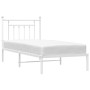 Metal bed frame with white headboard 90x190 cm by vidaXL, Beds and slatted bases - Ref: Foro24-353578, Price: 73,99 €, Discou...