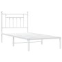 Metal bed frame with white headboard 90x190 cm by vidaXL, Beds and slatted bases - Ref: Foro24-353578, Price: 73,99 €, Discou...