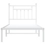 Metal bed frame with white headboard 90x190 cm by vidaXL, Beds and slatted bases - Ref: Foro24-353578, Price: 73,99 €, Discou...