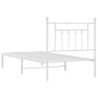 Metal bed frame with white headboard 90x190 cm by vidaXL, Beds and slatted bases - Ref: Foro24-353578, Price: 73,99 €, Discou...