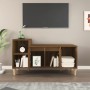 Brown oak plywood TV stand 100x35x55 cm