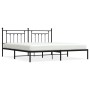 Bed frame with black metal headboard 200x200 cm by vidaXL, Beds and slatted bases - Ref: Foro24-353544, Price: 154,99 €, Disc...