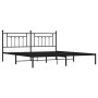 Bed frame with black metal headboard 200x200 cm by vidaXL, Beds and slatted bases - Ref: Foro24-353544, Price: 154,99 €, Disc...