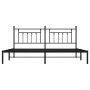 Estructura de cama con cabecero metal negro 200x200 cm de vidaXL, Camas y somieres - Ref: Foro24-353544, Precio: 154,99 €, De...