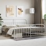 Estructura cama metal con cabecero y estribo blanco 200x200 cm de vidaXL, Camas y somieres - Ref: Foro24-353709, Precio: 126,...