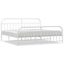 Metal bed frame with headboard and white footboard 200x200 cm by vidaXL, Beds and slatted bases - Ref: Foro24-353709, Price: ...