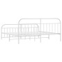 Metal bed frame with headboard and white footboard 200x200 cm by vidaXL, Beds and slatted bases - Ref: Foro24-353709, Price: ...