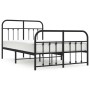 Estructura de cama con cabecero y pie metal negro 120x190 cm de vidaXL, Camas y somieres - Ref: Foro24-352593, Precio: 131,99...