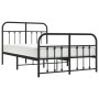 Estructura de cama con cabecero y pie metal negro 120x190 cm de vidaXL, Camas y somieres - Ref: Foro24-352593, Precio: 131,99...