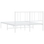 Estructura de cama de metal con cabecero blanca 150x200 cm de vidaXL, Camas y somieres - Ref: Foro24-352531, Precio: 118,99 €...