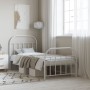 Metal bed frame with headboard and footboard white 90x190 cm by vidaXL, Beds and slatted bases - Ref: Foro24-353694, Price: 7...