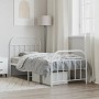 Metal bed frame with headboard and footboard white 90x190 cm by vidaXL, Beds and slatted bases - Ref: Foro24-353694, Price: 7...