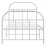 Metal bed frame with headboard and footboard white 90x190 cm by vidaXL, Beds and slatted bases - Ref: Foro24-353694, Price: 7...