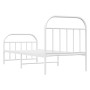 Metal bed frame with headboard and footboard white 90x190 cm by vidaXL, Beds and slatted bases - Ref: Foro24-353694, Price: 7...