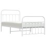 White metal bed frame with headboard and footboard 100x190 cm by vidaXL, Beds and slatted bases - Ref: Foro24-352639, Price: ...