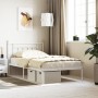 Metal bed frame with white headboard 107x203 cm by vidaXL, Beds and slatted bases - Ref: Foro24-353582, Price: 83,03 €, Disco...