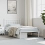 Estructura de cama de metal con cabecero blanco 107x203 cm de vidaXL, Camas y somieres - Ref: Foro24-353582, Precio: 83,03 €,...