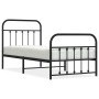 Bed frame with headboard and black metal footboard 90x200 cm by vidaXL, Beds and slatted bases - Ref: Foro24-352589, Price: 1...