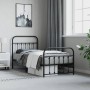 Bed frame with headboard and black metal footboard 90x200 cm by vidaXL, Beds and slatted bases - Ref: Foro24-352589, Price: 1...