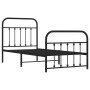 Bed frame with headboard and black metal footboard 90x200 cm by vidaXL, Beds and slatted bases - Ref: Foro24-352589, Price: 1...