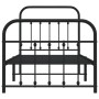 Bed frame with headboard and black metal footboard 90x200 cm by vidaXL, Beds and slatted bases - Ref: Foro24-352589, Price: 1...