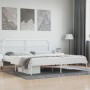 White metal bed frame with headboard 200x200 cm by vidaXL, Beds and slatted bases - Ref: Foro24-352634, Price: 126,66 €, Disc...