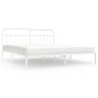 White metal bed frame with headboard 200x200 cm by vidaXL, Beds and slatted bases - Ref: Foro24-352634, Price: 126,66 €, Disc...