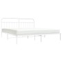 White metal bed frame with headboard 200x200 cm by vidaXL, Beds and slatted bases - Ref: Foro24-352634, Price: 126,66 €, Disc...