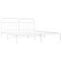 White metal bed frame with headboard 200x200 cm by vidaXL, Beds and slatted bases - Ref: Foro24-352634, Price: 126,66 €, Disc...