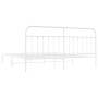 White metal bed frame with headboard 200x200 cm by vidaXL, Beds and slatted bases - Ref: Foro24-352634, Price: 126,66 €, Disc...