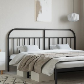 Black metal headboard 193 cm by vidaXL, Headboards and footboards - Ref: Foro24-353672, Price: 35,99 €, Discount: %