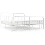 Estructura cama metal con cabecero y estribo blanco 200x200 cm de vidaXL, Camas y somieres - Ref: Foro24-352652, Precio: 145,...