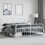 Metal bed frame with headboard and white footboard 200x200 cm by vidaXL, Beds and slatted bases - Ref: Foro24-352652, Price: ...