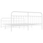 Estructura cama metal con cabecero y estribo blanco 200x200 cm de vidaXL, Camas y somieres - Ref: Foro24-352652, Precio: 145,...