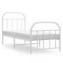 Metal bed frame with headboard and footboard white 75x190 cm by vidaXL, Beds and slatted bases - Ref: Foro24-353692, Price: 6...