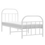 Metal bed frame with headboard and footboard white 75x190 cm by vidaXL, Beds and slatted bases - Ref: Foro24-353692, Price: 6...