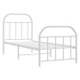 Metal bed frame with headboard and footboard white 75x190 cm by vidaXL, Beds and slatted bases - Ref: Foro24-353692, Price: 6...