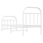 Metal bed frame with headboard and footboard white 75x190 cm by vidaXL, Beds and slatted bases - Ref: Foro24-353692, Price: 6...