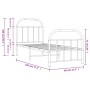 Metal bed frame with headboard and footboard white 75x190 cm by vidaXL, Beds and slatted bases - Ref: Foro24-353692, Price: 6...