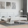 Estructura cama metal con cabecero y estribo blanco 160x200 cm de vidaXL, Camas y somieres - Ref: Foro24-352648, Precio: 133,...