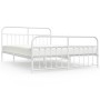 Metal bed frame with headboard and white footboard 160x200 cm by vidaXL, Beds and slatted bases - Ref: Foro24-352648, Price: ...