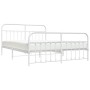 Estructura cama metal con cabecero y estribo blanco 160x200 cm de vidaXL, Camas y somieres - Ref: Foro24-352648, Precio: 133,...