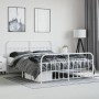 Metal bed frame with headboard and white footboard 160x200 cm by vidaXL, Beds and slatted bases - Ref: Foro24-352648, Price: ...