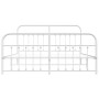 Estructura cama metal con cabecero y estribo blanco 160x200 cm de vidaXL, Camas y somieres - Ref: Foro24-352648, Precio: 133,...